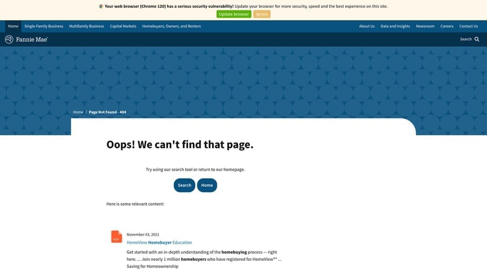 Screenshot of Fannie Mae HomeReady Eligibility Tool website