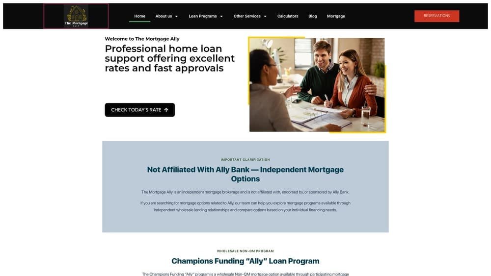 Screenshot of The Mortgage Ally by Duane Buziak website